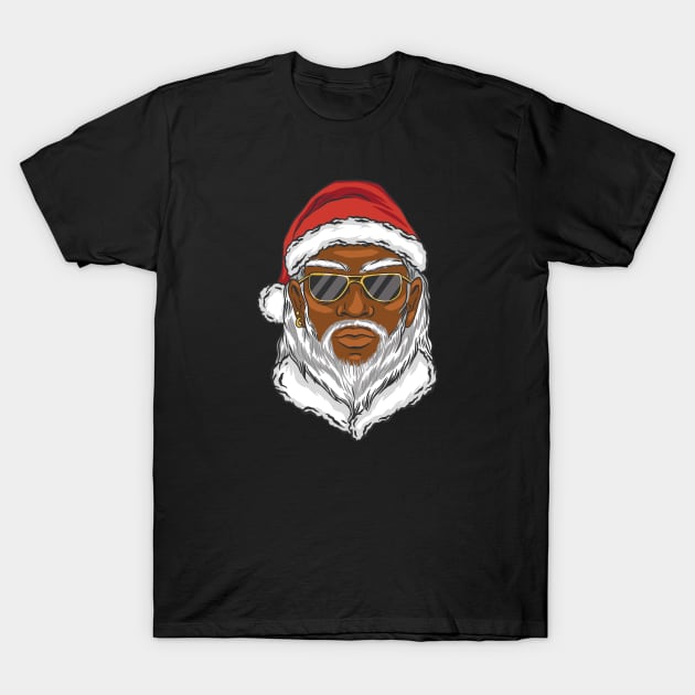 Black Santa Cartoon T-Shirt by SLAG_Creative